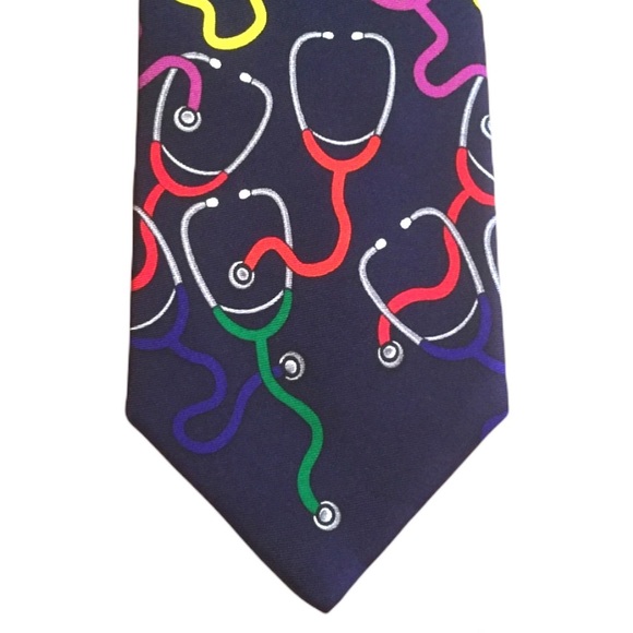 Medical Fashions Other - “Lub-Dub” STETHOSCOPES 100% silk, 57 “long tie medical doctor dr. Heart